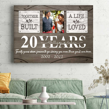 litzzy 20th Wedding Anniversary Canvas for Husband and Wife Bedroom Wall Art Canvas Wall Art   