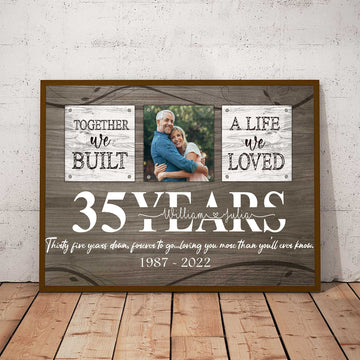 litzzy Wedding Anniversary 35th Husband And Wife - Canvas For Husband And Wife Bedroom Wall Art - Wall Art For Anniversary Canvas - Litzzy Wall Art Canvas Canvas Wall Art   