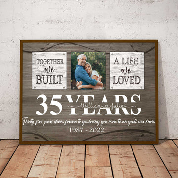 litzzy Wedding Anniversary 35th Husband and Wife Wall Art for Anniversary Canvas Canvas Wall Art   