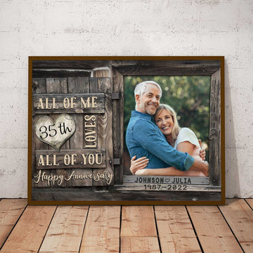 litzzy Wedding Anniversary 35th Husband And Wife - Canvas For Husband And Wife Bedroom Wall Art - Wall Art For Anniversary Canvas - Litzzy Wall Art Canvas Canvas Wall Art   