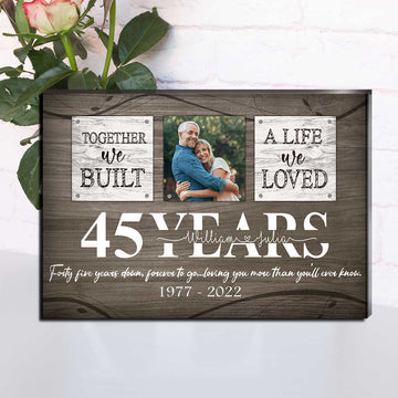 litzzy Wedding Anniversary 45th, Custom Photo Husband and Wife Couple Wall Art for Bedroom Decor Canvas Wall Art   