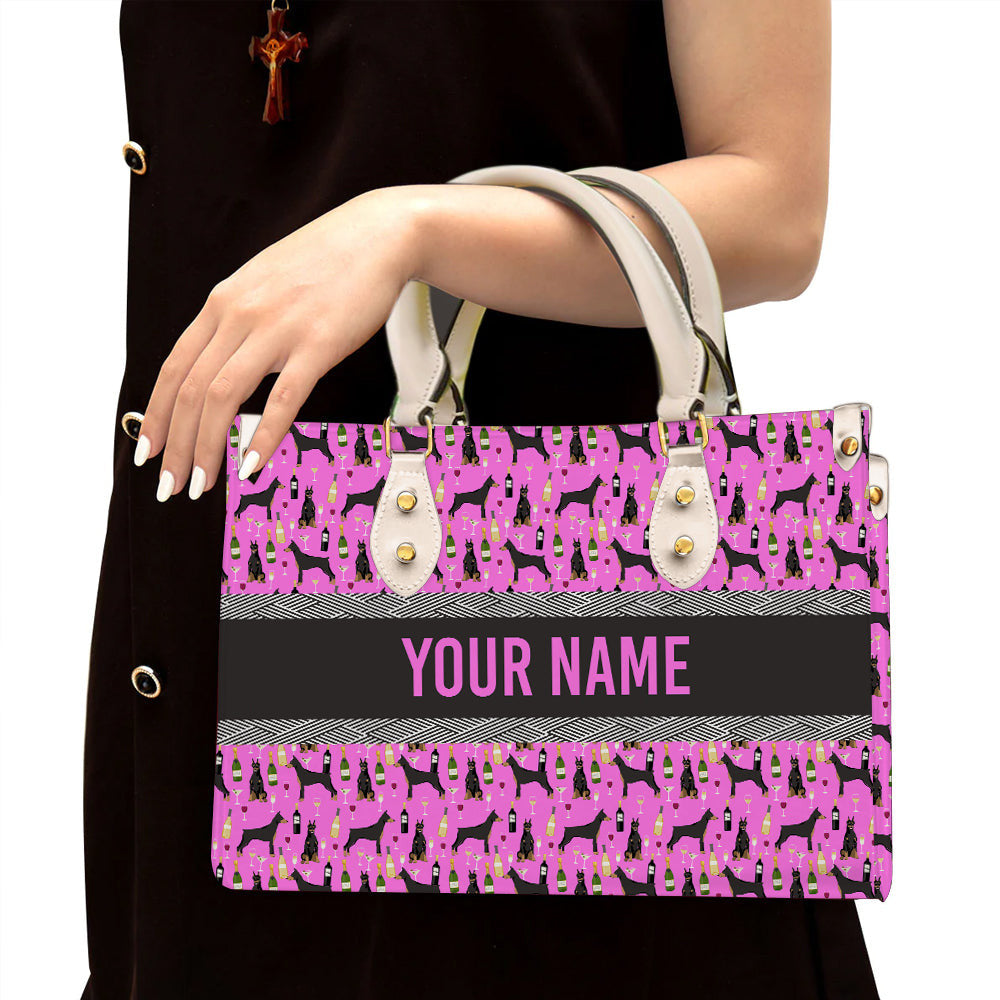 litzzy Personalized Doberman Dog Purse Leather Bag Handbag For Women leather bag White  