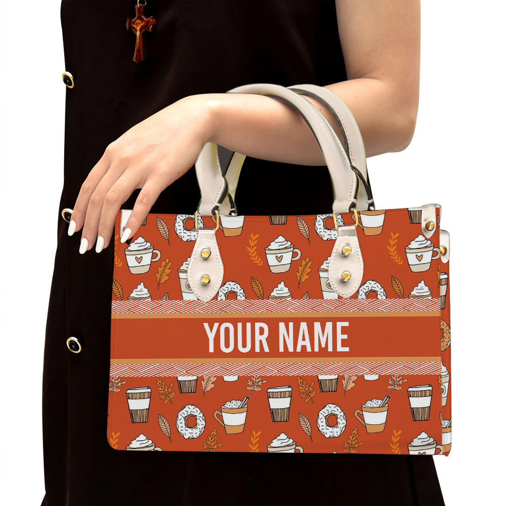 litzzy Personalized Coffee Purse Leather Bag Handbag For Women leather bag White  