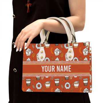 litzzy Personalized Coffee Purse Leather Bag Handbag For Women leather bag White  