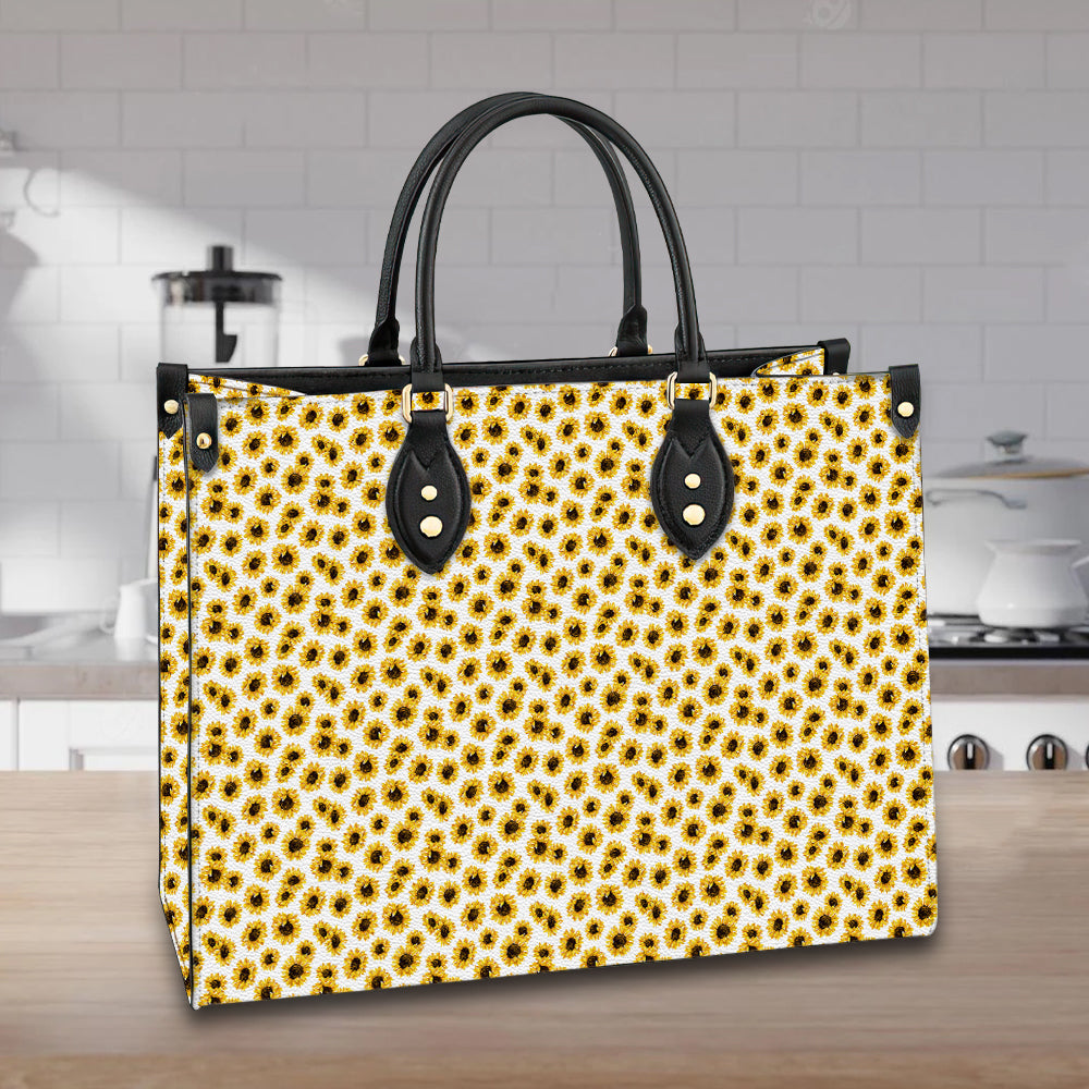 litzzy Personalized Aesthetic Sunflower Purse Leather Bag Handbag For Women leather bag   