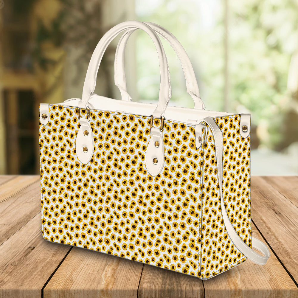 litzzy Personalized Aesthetic Sunflower Purse Leather Bag Handbag For Women leather bag   