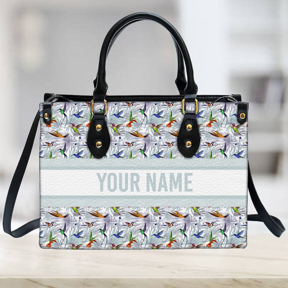 litzzy Personalized Colorful Hummingbird Purse Leather Bag Handbag For Women leather bag   