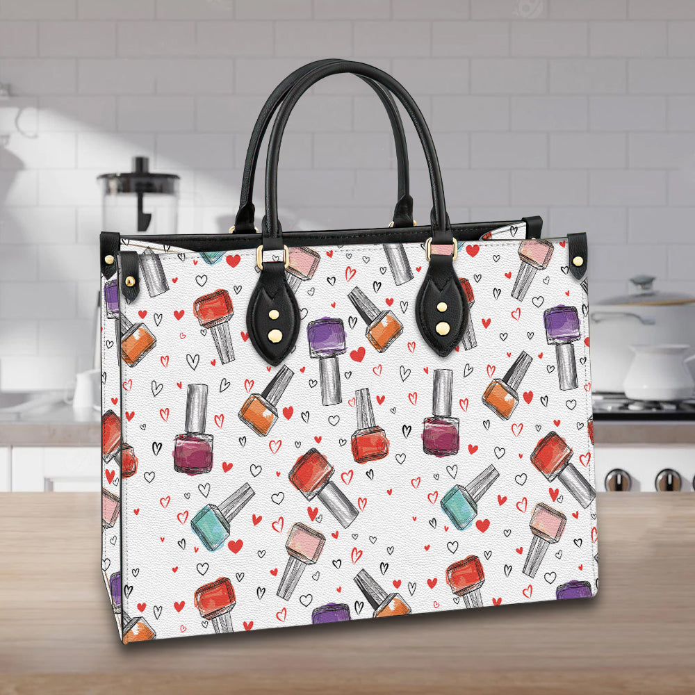 litzzy Personalized Nail Polish Purse Leather Bag Handbag For Women leather bag   