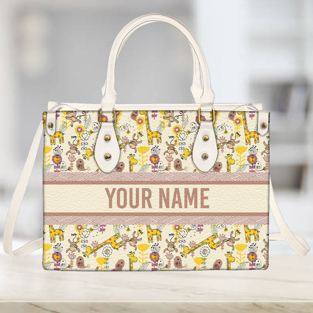 litzzy Personalized Giraffe Purse Leather Bag Handbag For Women leather bag   
