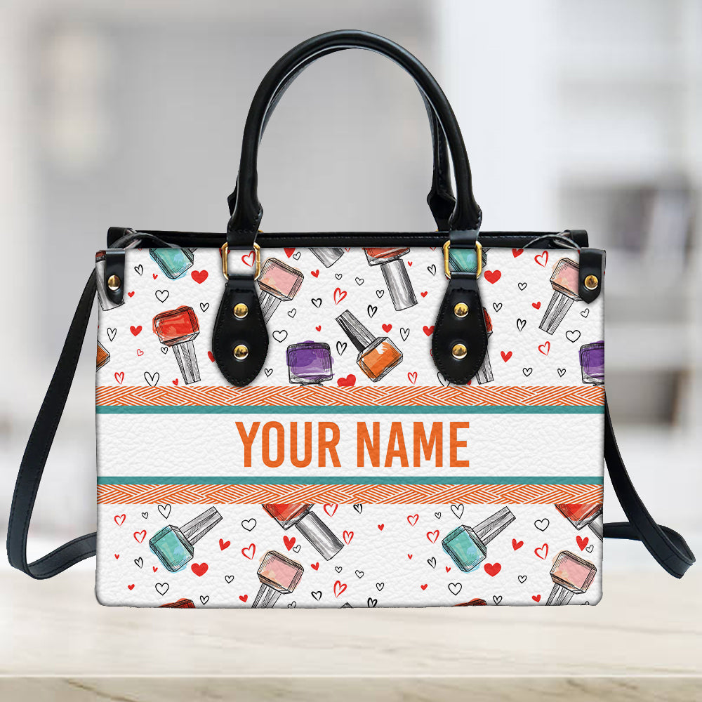 litzzy Personalized Nail Polish Purse Leather Bag Handbag For Women leather bag   
