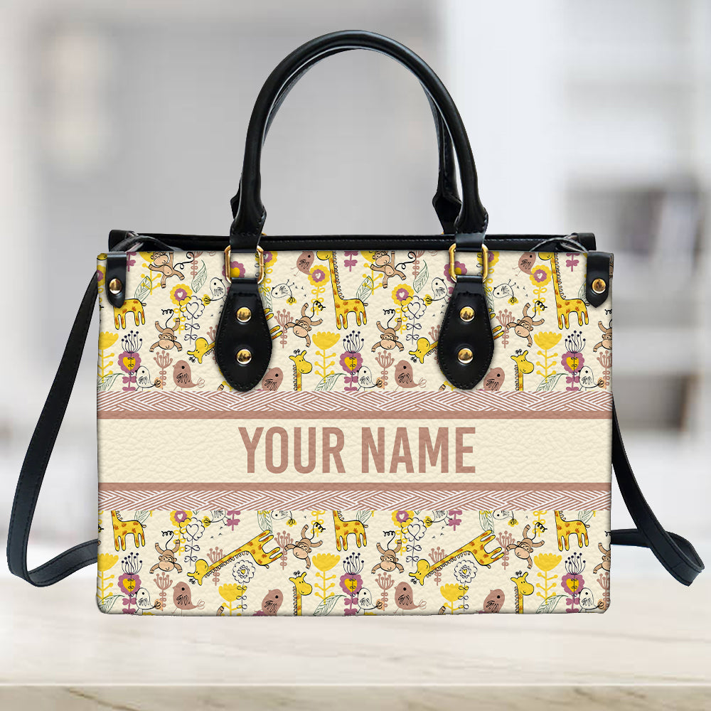 litzzy Personalized Giraffe Purse Leather Bag Handbag For Women leather bag   