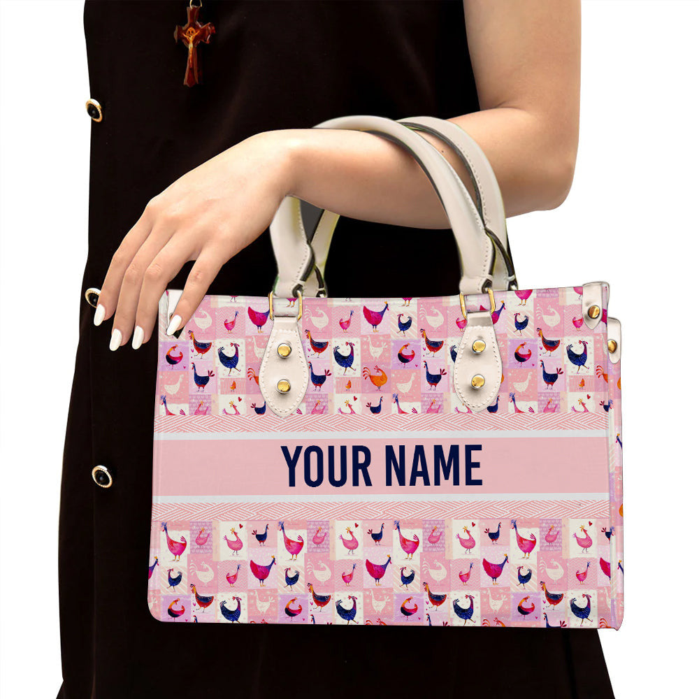 litzzy Personalized Chicken Turkey Purse Leather Bag Handbag For Women leather bag White  