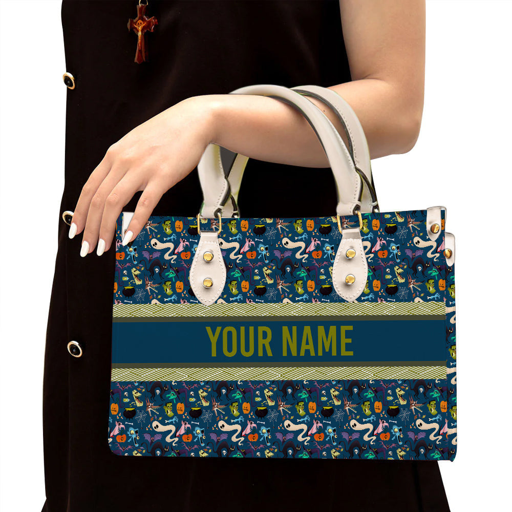 litzzy Personalized Funny Ghost Purse Leather Bag Handbag For Women leather bag White  