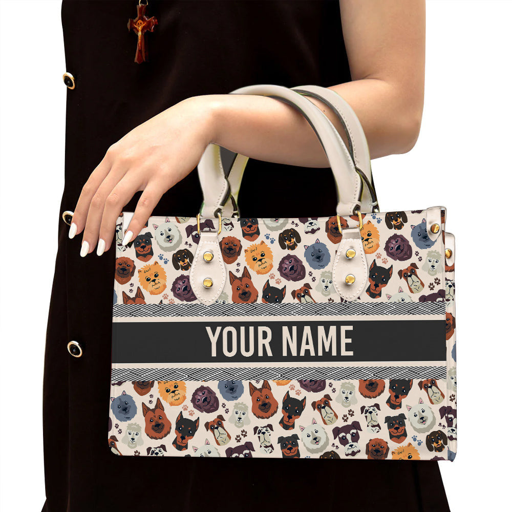 litzzy Personalized Dog Head Purse Leather Bag Handbag For Women leather bag White  