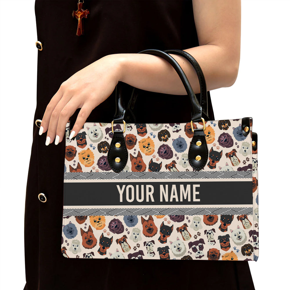 litzzy Personalized Dog Head Purse Leather Bag Handbag For Women leather bag Black  