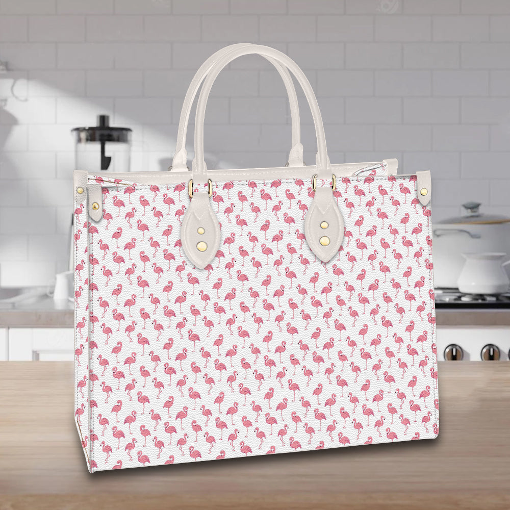 litzzy Personalized Flamingo Bird Purse Leather Bag Pink White Handbag For Women leather bag   
