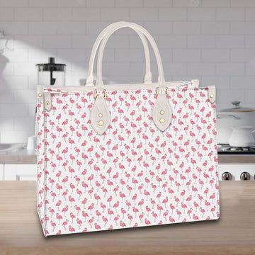 litzzy Personalized Flamingo Bird Purse Leather Bag Pink White Handbag For Women leather bag   