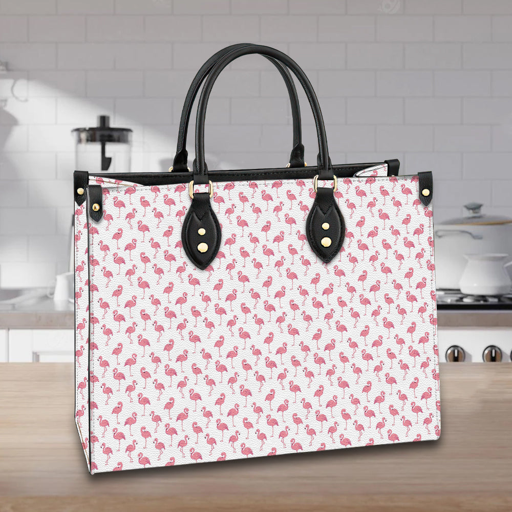 litzzy Personalized Flamingo Bird Purse Leather Bag Pink White Handbag For Women leather bag   