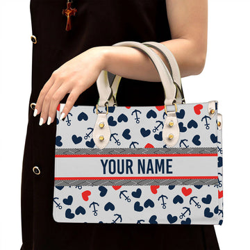 litzzy Personalized Anchor Purse Leather Bag Handbag For Women leather bag White  