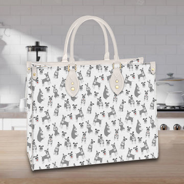litzzy Personalized Schnauzer Dog Leather Bag Handbag For Women leather bag   