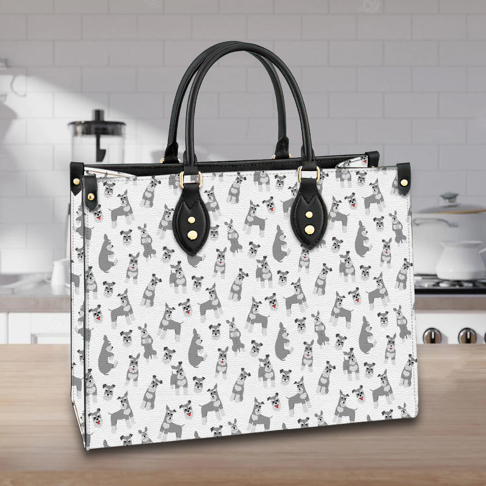 litzzy Personalized Schnauzer Dog Leather Bag Handbag For Women leather bag   