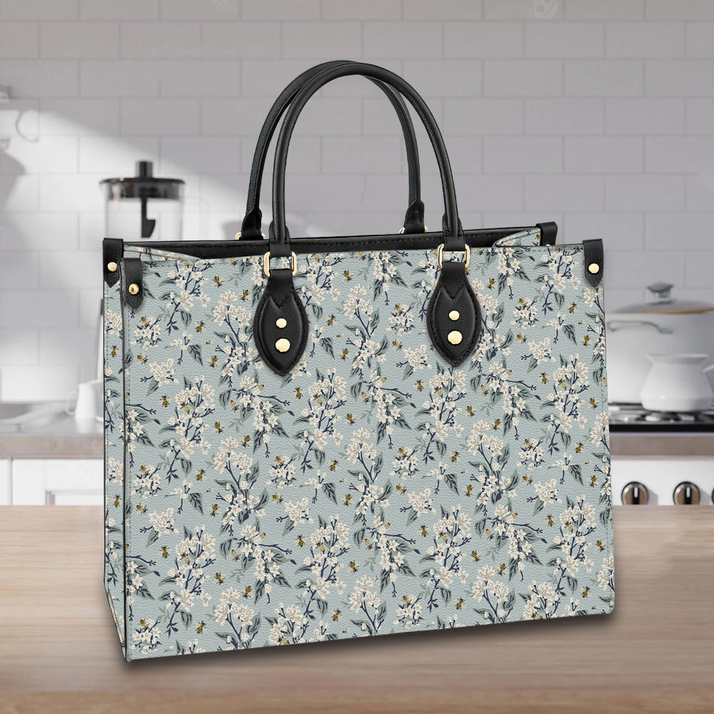 litzzy Personalized Bee And Flowers Leather Bag Handbag For Women leather bag   