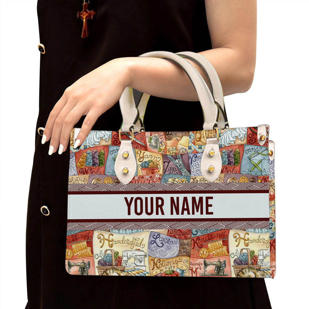 litzzy Personalized Quilting Sewing Purse Leather Bag Handbag For Women leather bag White  
