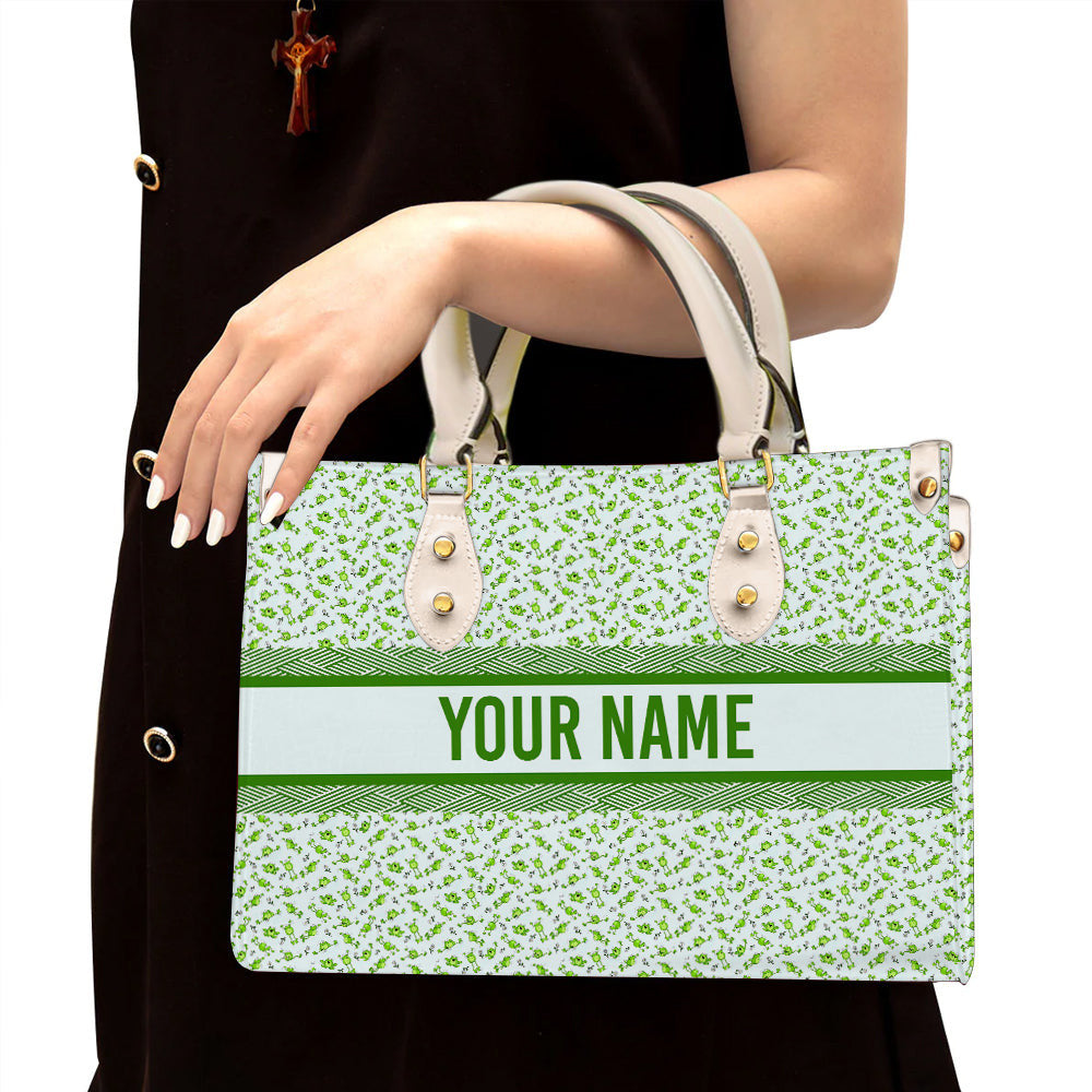 litzzy Personalized Green Frog Purse Leather Bag Cute Handbag For Women leather bag White  
