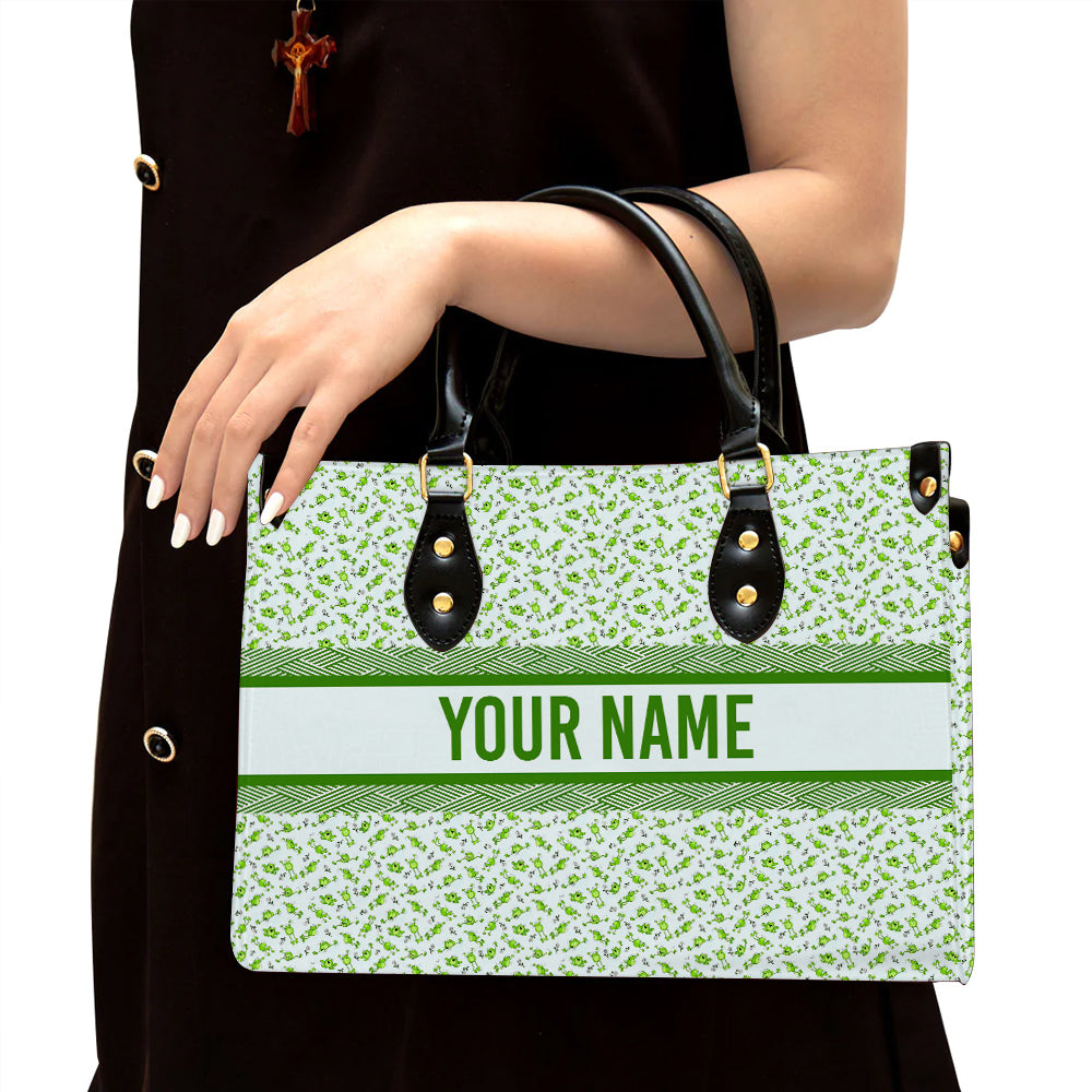 litzzy Personalized Green Frog Purse Leather Bag Cute Handbag For Women leather bag Black  