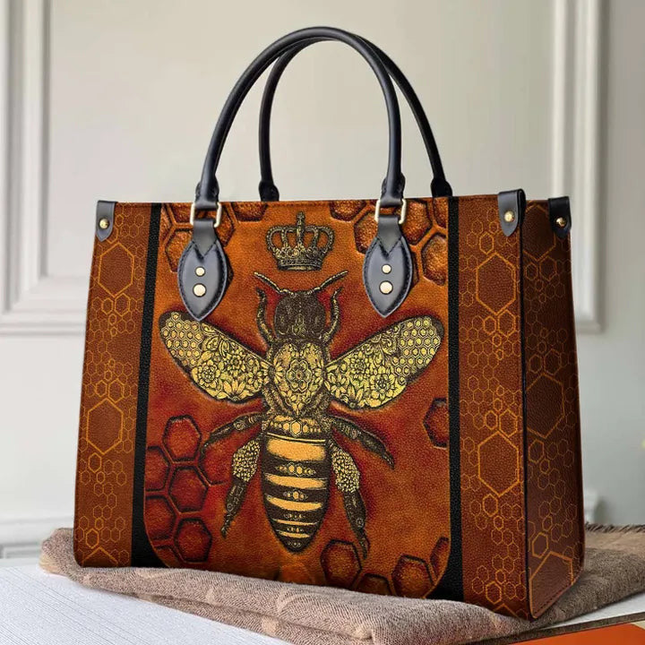 litzzy Bee The Queen Leather Bag - Handbag For Women leather bag Black  