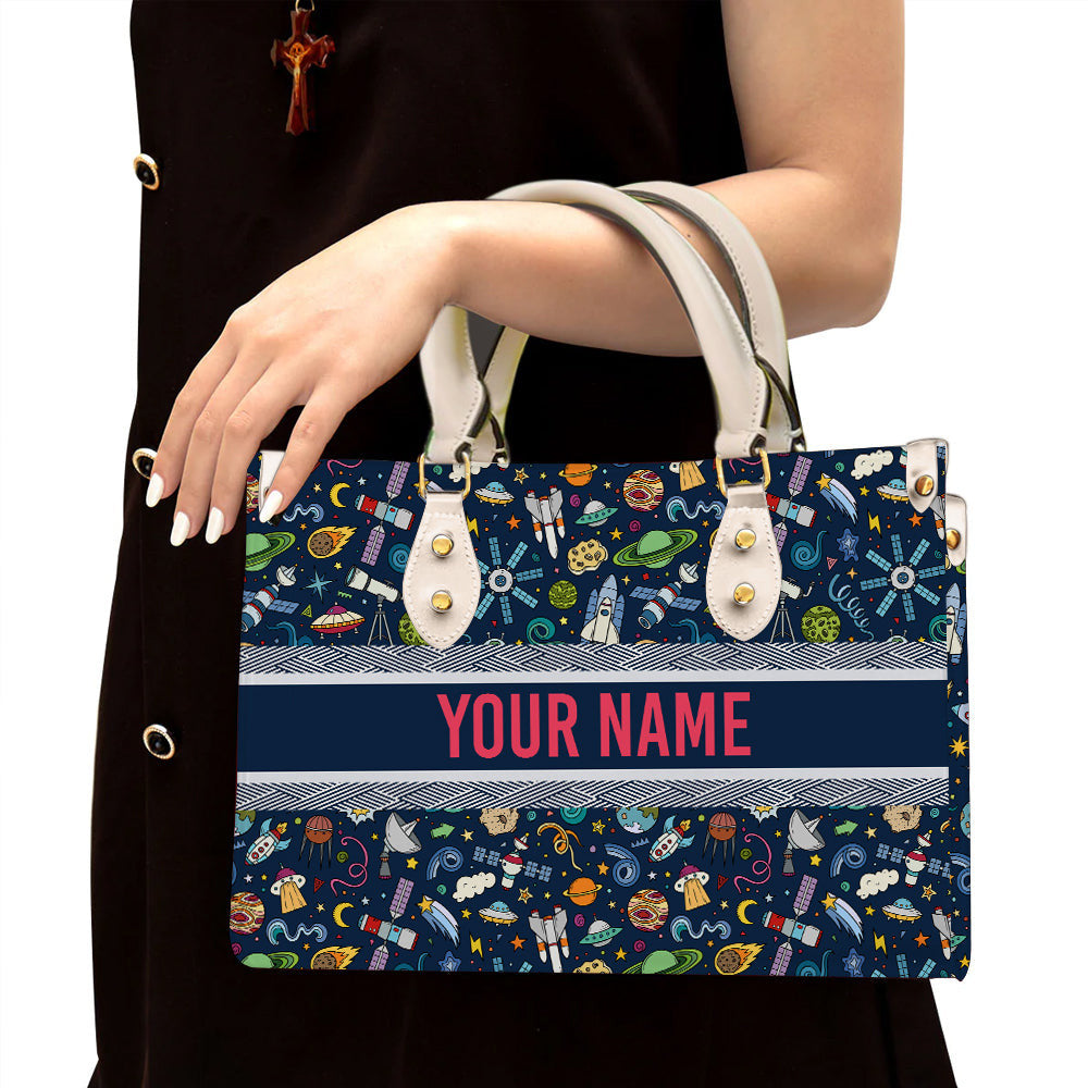 litzzy Personalized Astronaut Purse Leather Bag Handbag For Women leather bag White  