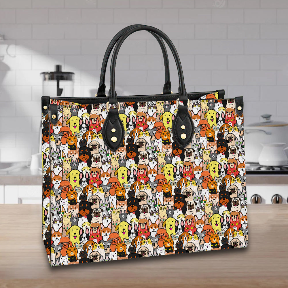 litzzy Personalized Cat And Dog Purse Leather Bag Cute Handbag For Women leather bag   