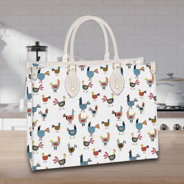litzzy Personalized Chicken Colorful Purse Leather Bag Handbag For Women leather bag   