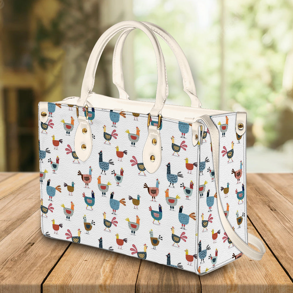 litzzy Personalized Chicken Colorful Purse Leather Bag Handbag For Women leather bag   
