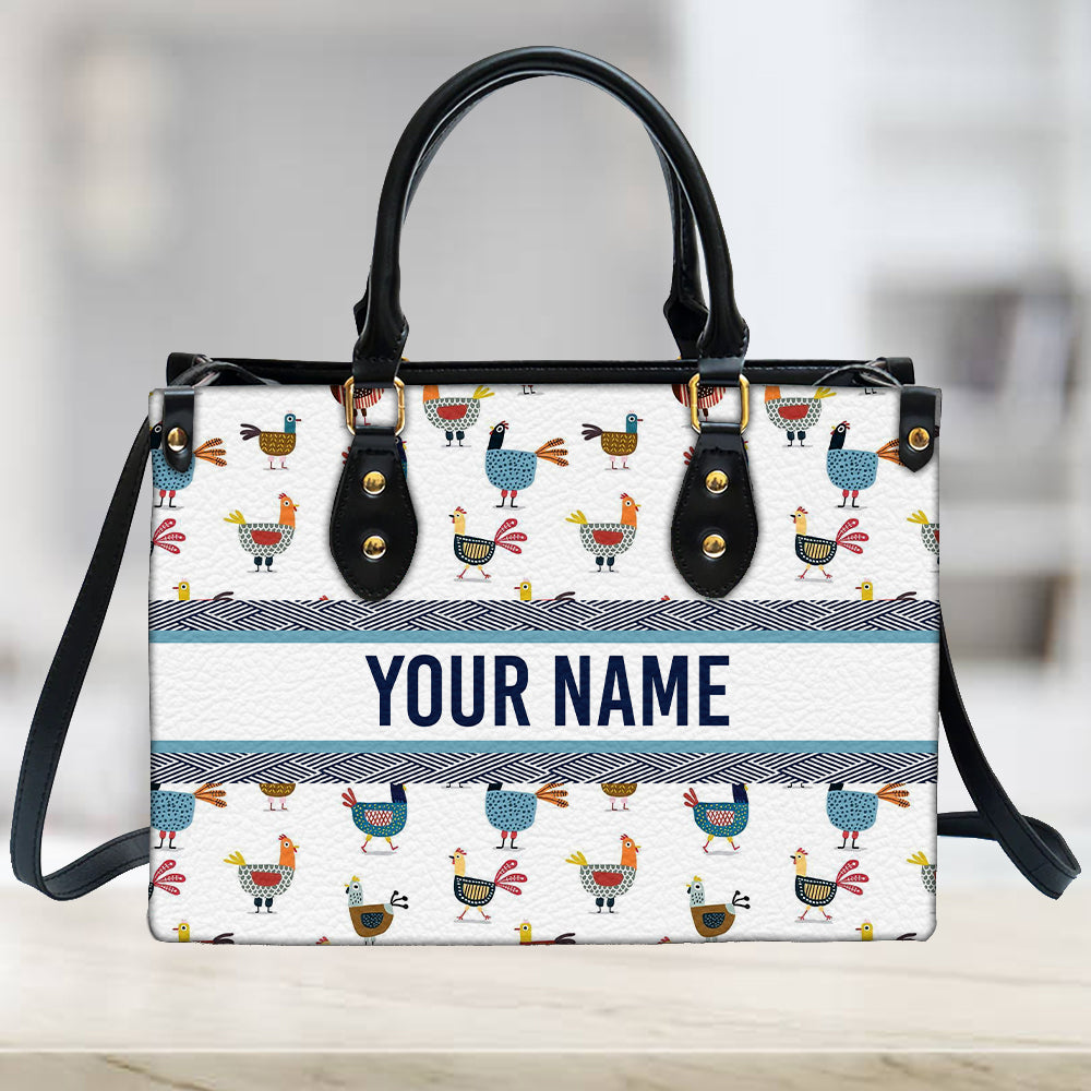 litzzy Personalized Chicken Colorful Purse Leather Bag Handbag For Women leather bag   
