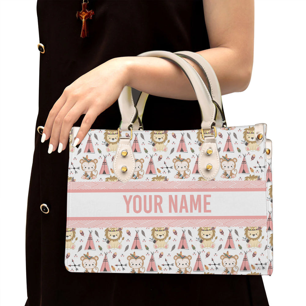 litzzy Personalized Native American Purse Leather Bag Handbag For Women leather bag White  