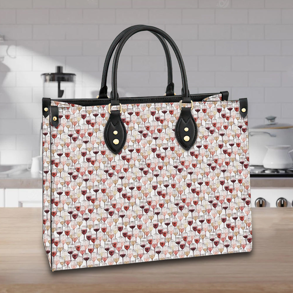 litzzy Personalized Wine Glass Purse Leather Bag Handbag For Women leather bag   