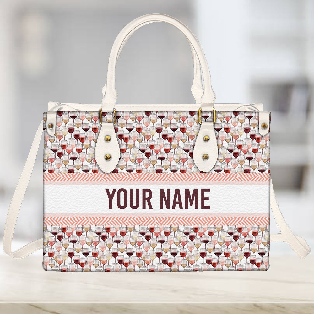 litzzy Personalized Wine Glass Purse Leather Bag Handbag For Women leather bag   
