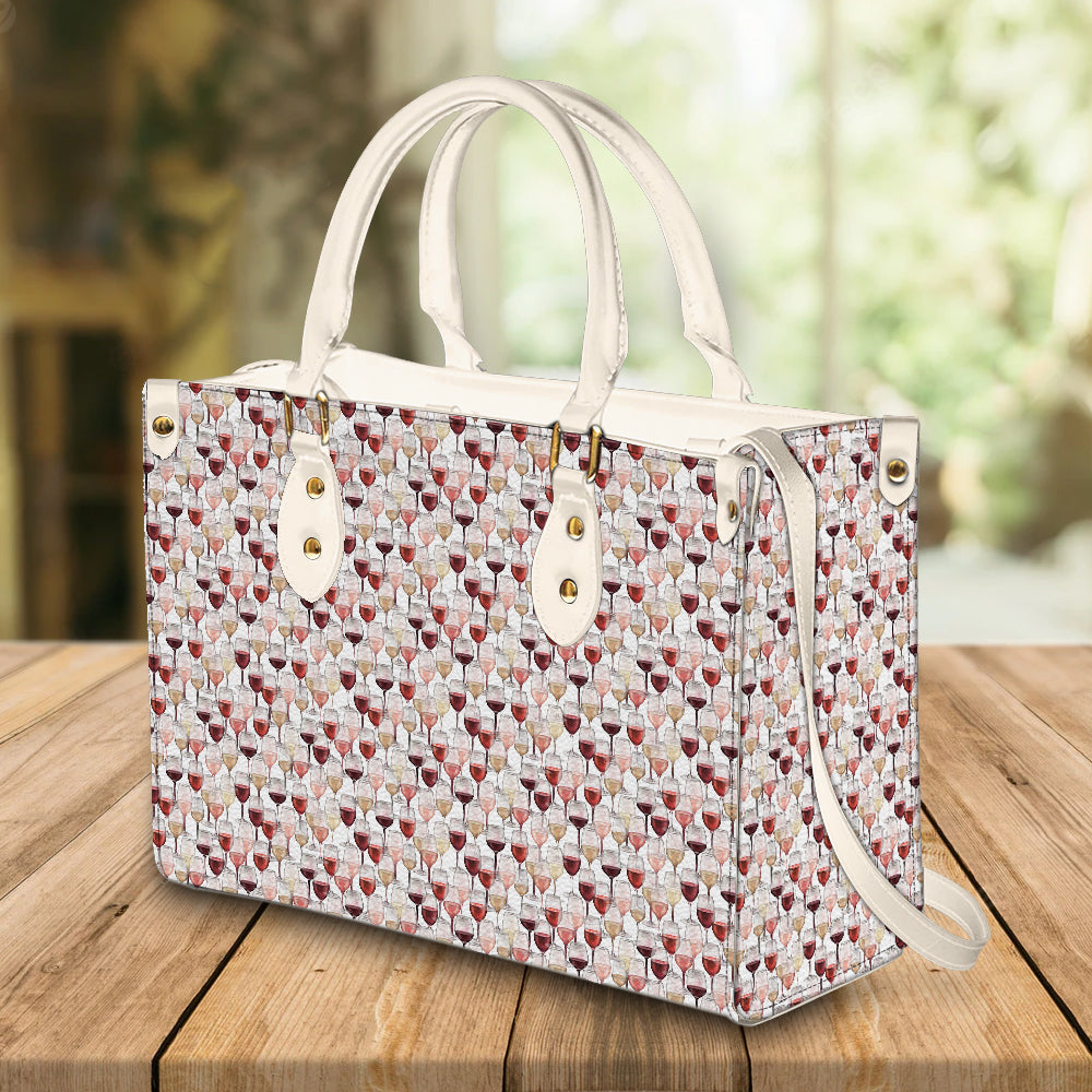 litzzy Personalized Wine Glass Purse Leather Bag Handbag For Women leather bag   