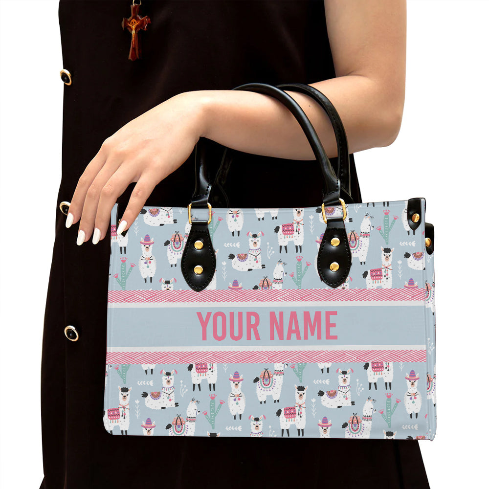 litzzy Personalized Alpalca Purse Leather Bag Handbag For Women leather bag Black  