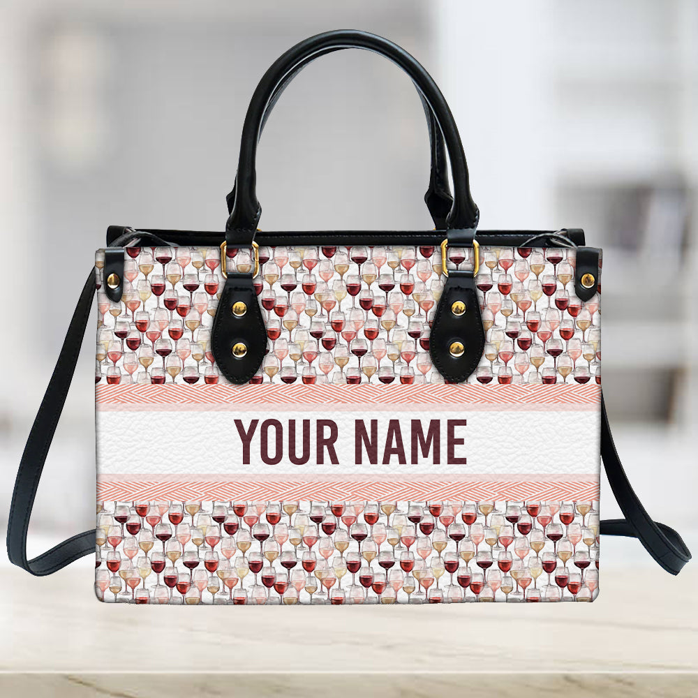 litzzy Personalized Wine Glass Purse Leather Bag Handbag For Women leather bag   
