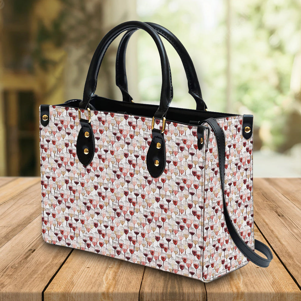 litzzy Personalized Wine Glass Purse Leather Bag Handbag For Women leather bag   