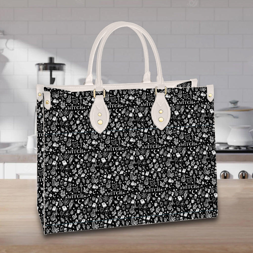 litzzy Personalized Witch Craft Halloween Purse Leather Bag Handbag For Women leather bag   