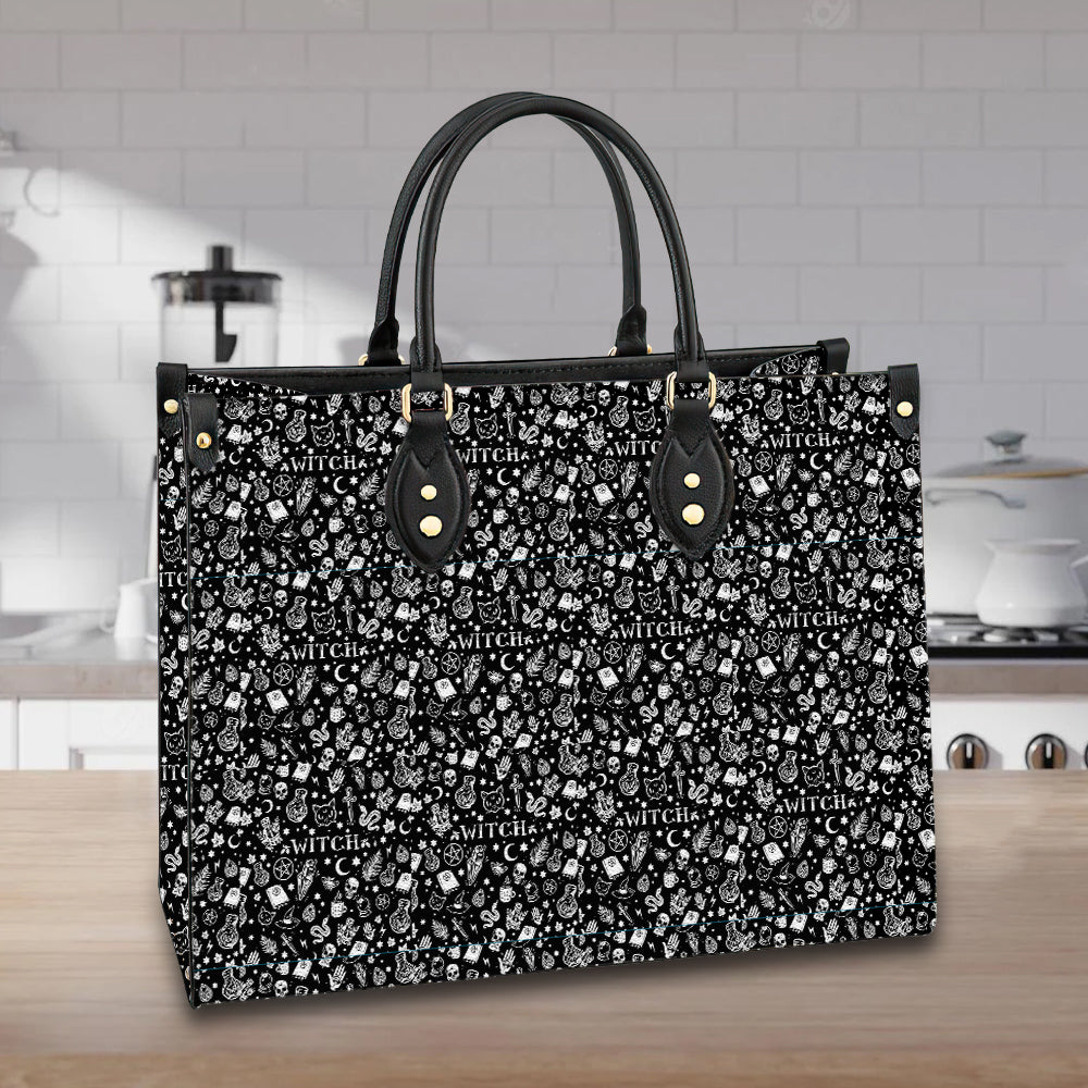 litzzy Personalized Witch Craft Halloween Purse Leather Bag Handbag For Women leather bag   