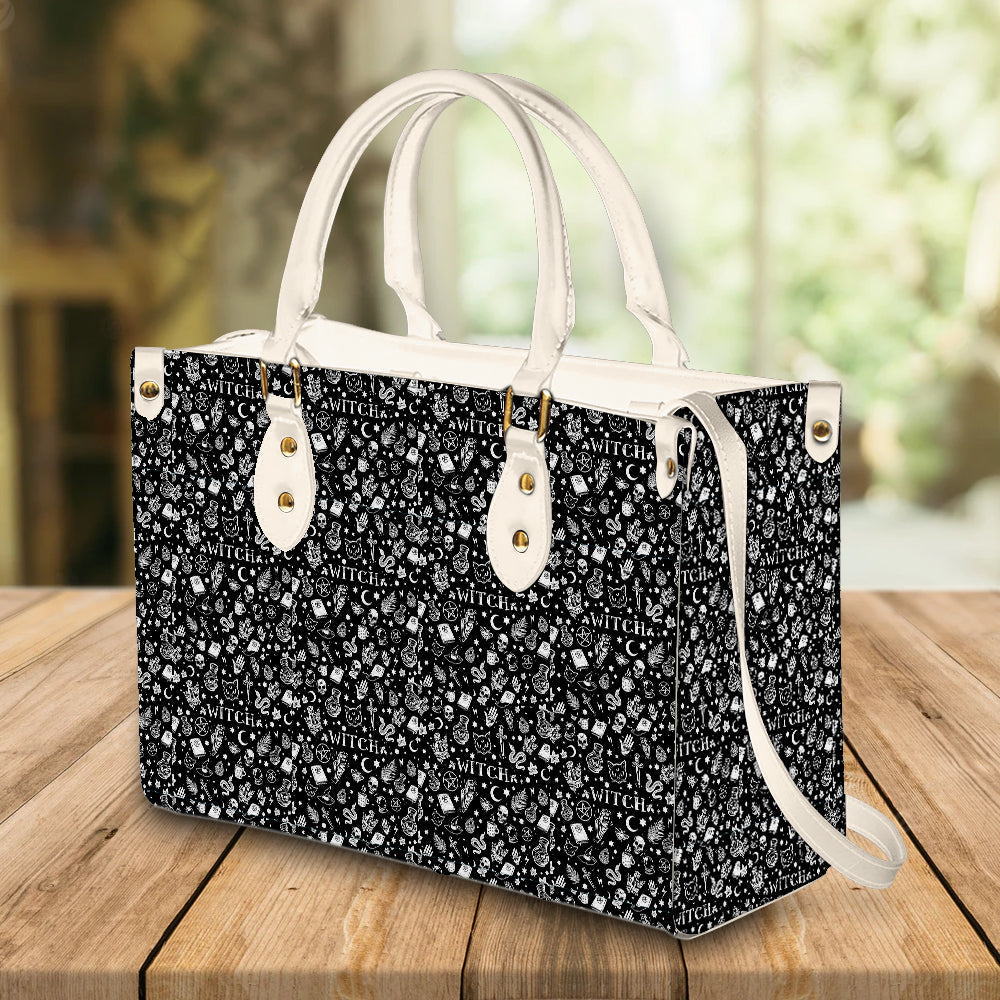 litzzy Personalized Witch Craft Halloween Purse Leather Bag Handbag For Women leather bag   