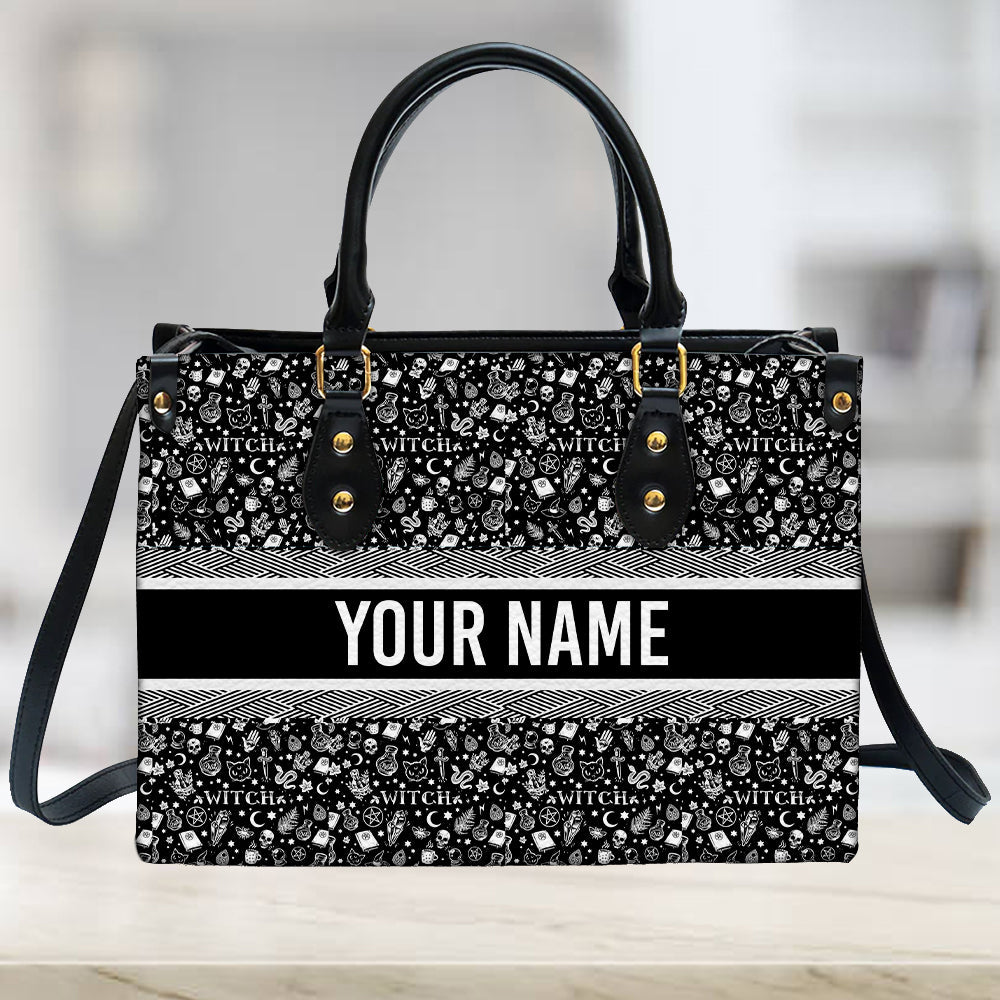 litzzy Personalized Witch Craft Halloween Purse Leather Bag Handbag For Women leather bag   