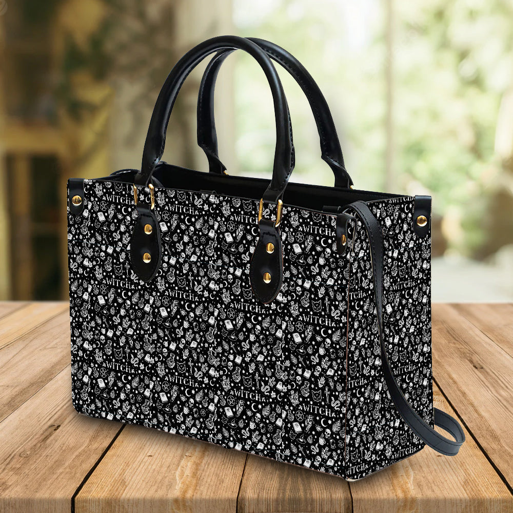 litzzy Personalized Witch Craft Halloween Purse Leather Bag Handbag For Women leather bag   