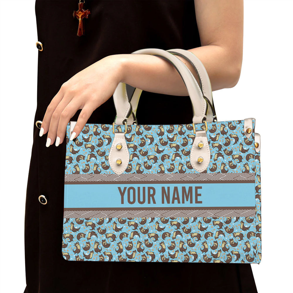 litzzy Personalized Otter Purse Leather Bag Cute Handbag For Women leather bag White  