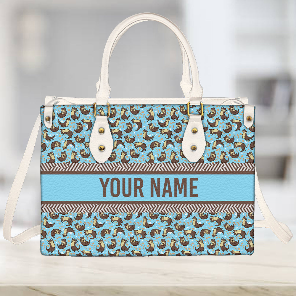litzzy Personalized Otter Purse Leather Bag Cute Handbag For Women leather bag   