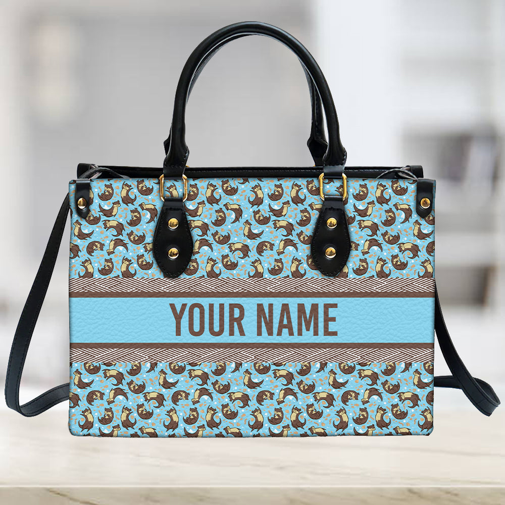 litzzy Personalized Otter Purse Leather Bag Cute Handbag For Women leather bag   